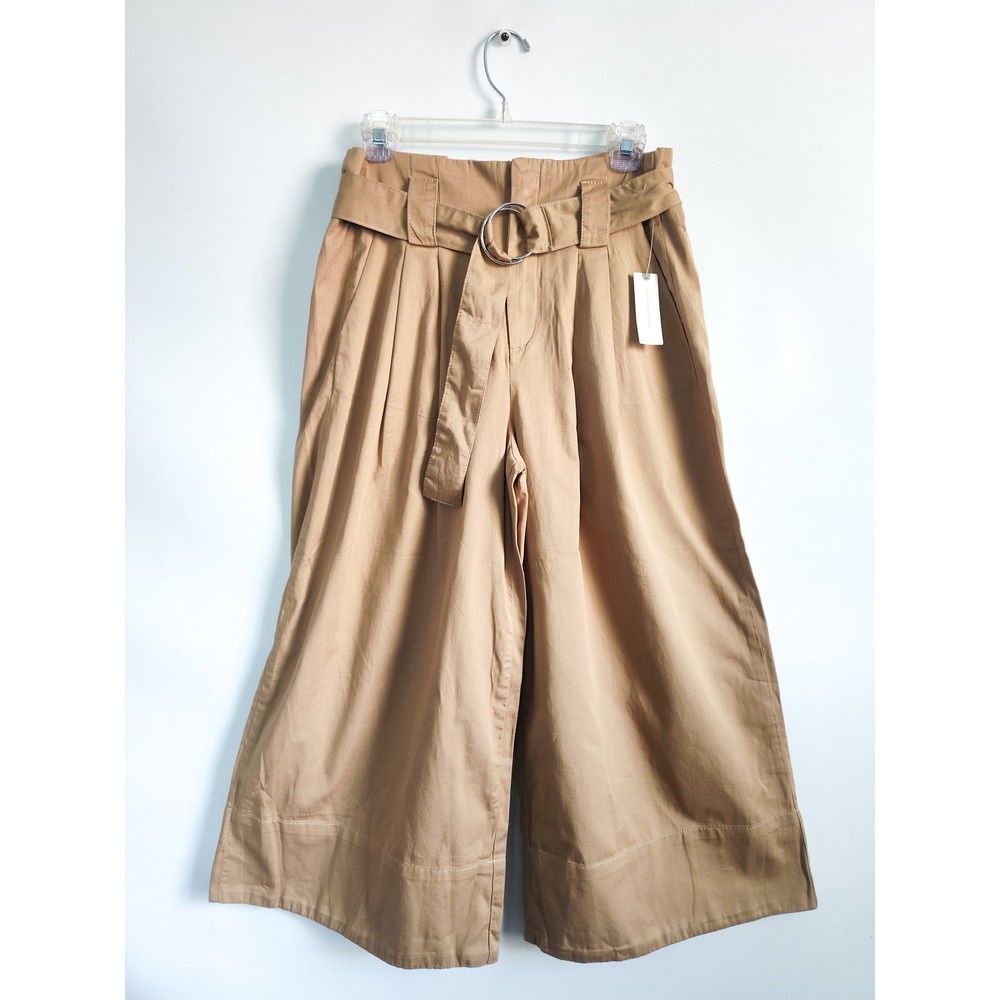 New Maeve Anthropologie Pants 6 Wide Leg Cropped High Rise Paperbag Culottes NWT - Picture 4 of 9